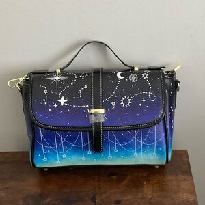 Celestial Women's Satchel in Black and Blue